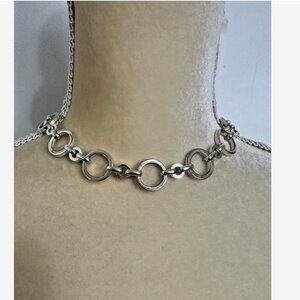 RALPH LAUREN Silver Chain Link Toggle Necklace Choker